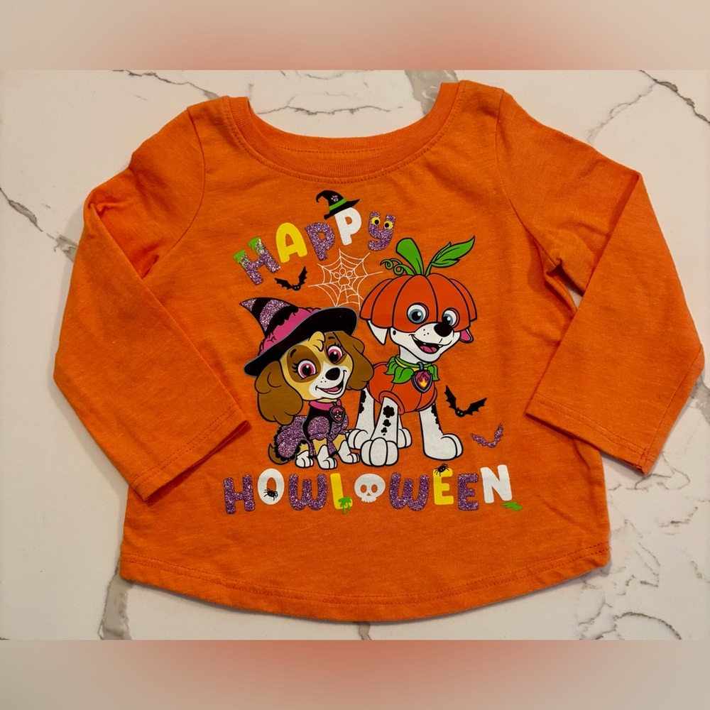 12m Paw patrol long sleeve t shirt orange. Halloween theme. Jumping beans.